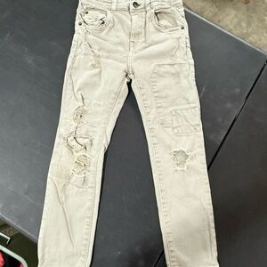 Zara Kids Distressed Jeans in Light Tan